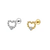 1PC ASTM F136 G23 Titanium CZ Heart Stud Earring Internally Threaded Piercing Labret Stud Tragus 16G Piercing Jewelry Wholesale 5