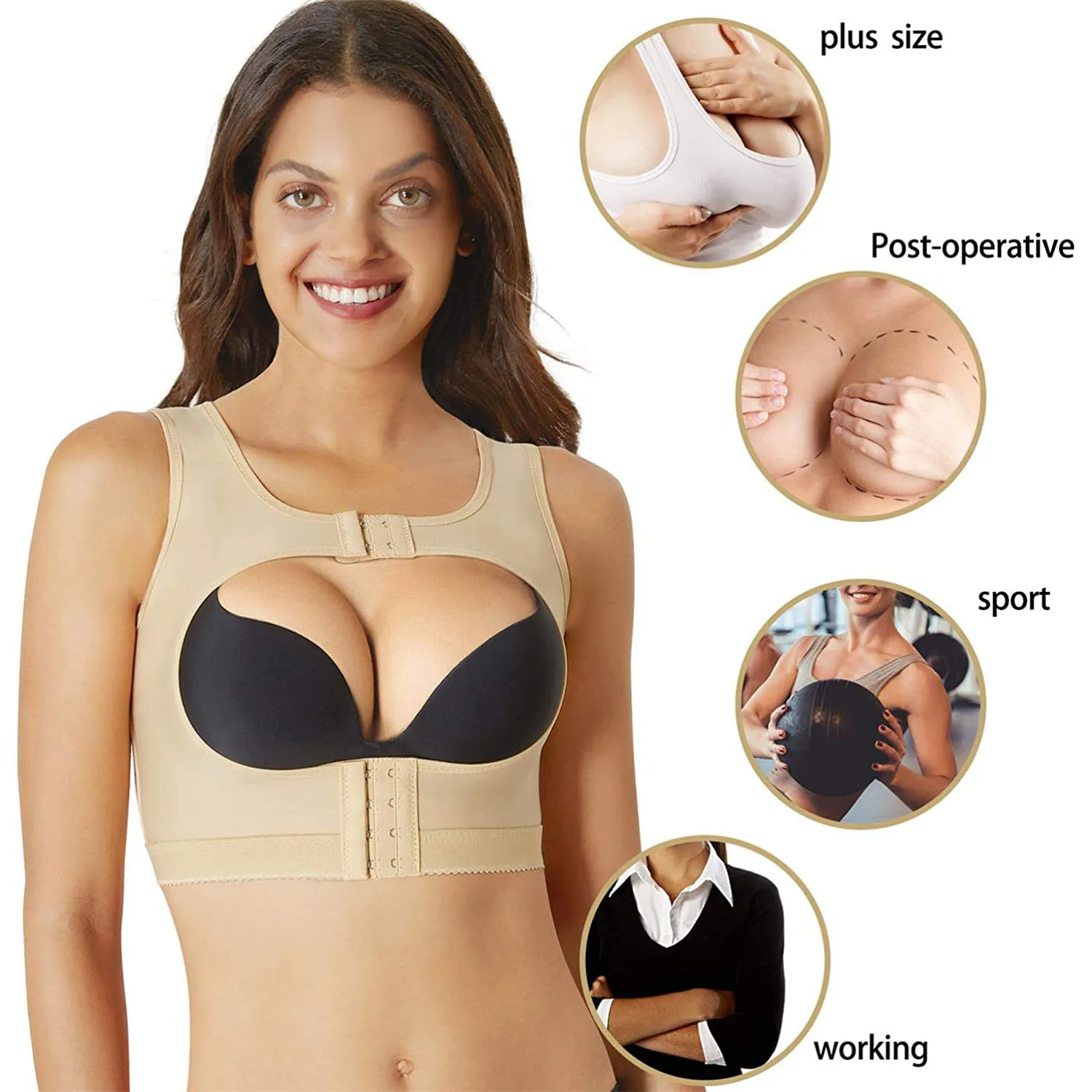 Lot De 3 Femme Soutien-Gorge Correcteur De Posture Overture Avant Sans