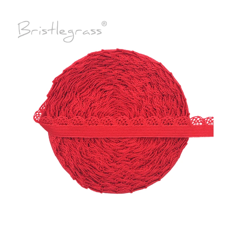 BRISTLEGRASS 2 5 10 Yard 3/8 "10mm Picot Schleife Rüschen Spitze Trim Gummi Mesh Spandex Bands Stirnband Dessous kleid Nähen Handwerk – Detail 8