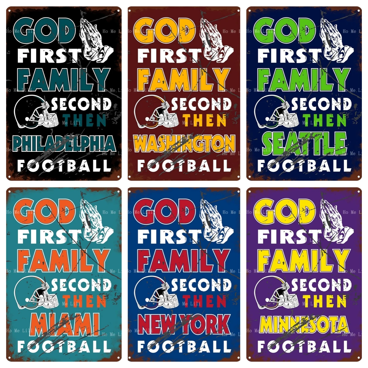 

Оловянная табличка с надписью «God First Family Then Football»