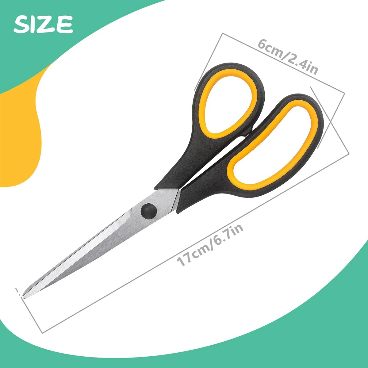 Universal 3 Set Scissors for Office, Home and School Craft Supplies, Soft and Comfortable for Gripping Right or Left Hand. - 2