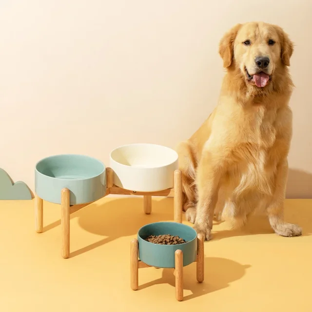 1800ml Big Dogs Bowl Double Ceramic Elevated Pet Food Water Feeders Small Medium Large Dog Feeding Supplies with Wooden Stand 1800ml Big Dogs Bowl Double Ceramic Elevated Pet Food Water Feeders Small Medium Large Dog Feeding Supplies with Wooden Stand
