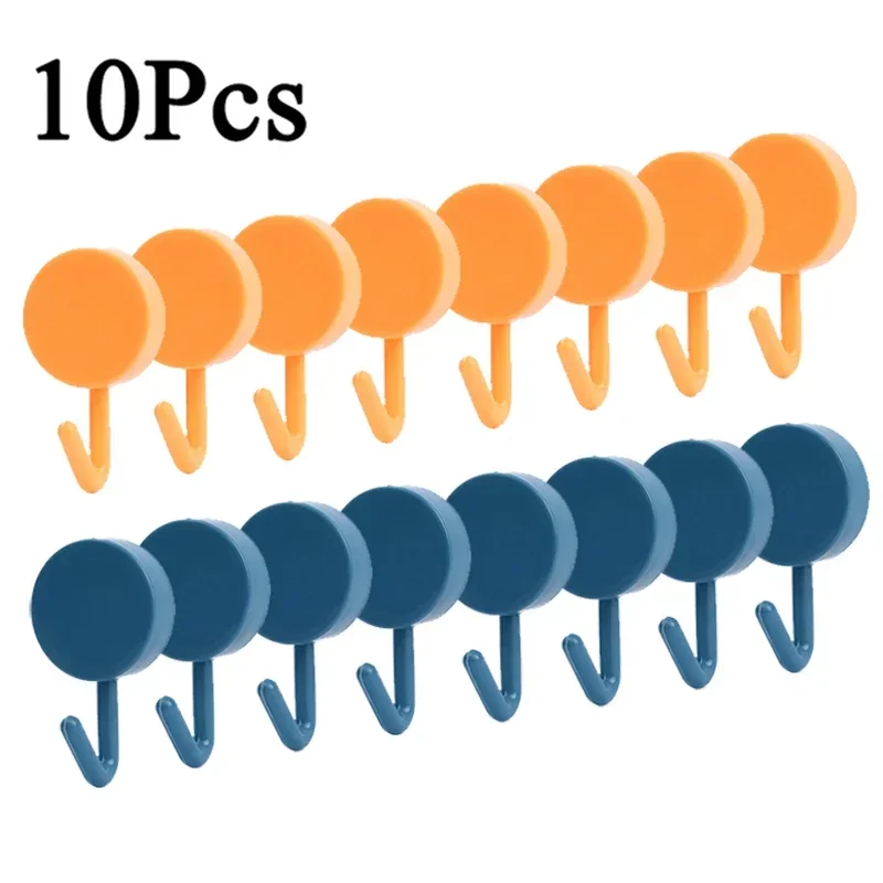 

10Pcs Self Adhesive Wall Hook for Bathroom Door Wall Hook Hanger Non-marking Kitchen Hook Household Wall Towel Hanging Hooks