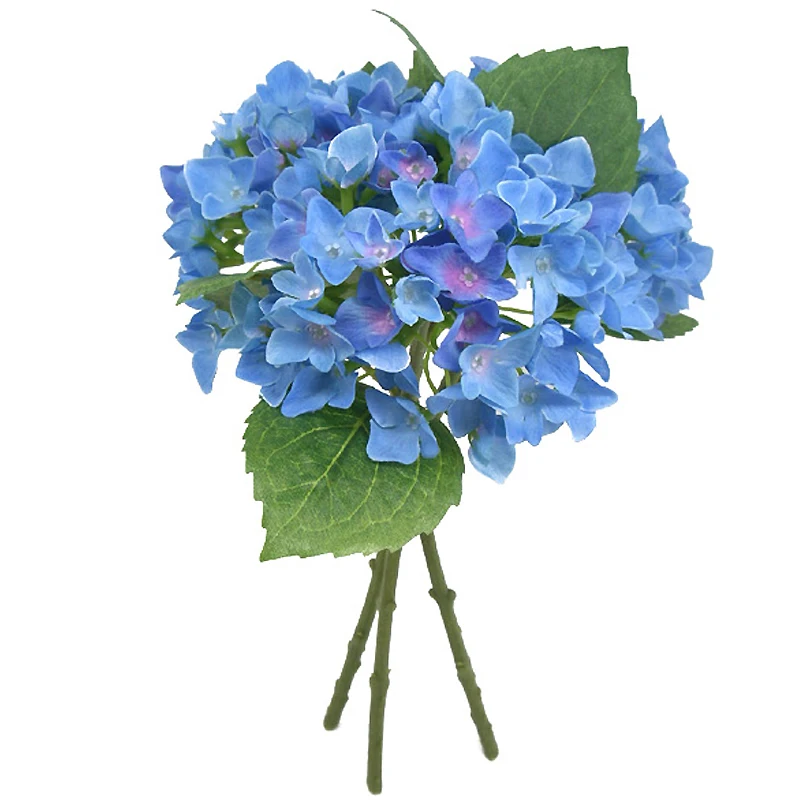 

32cmH High Quality for One Combo of 3pcs Artificial Blue Hydrangeas Silk Flower Bouquet Artificial Flower for Home Decoration
