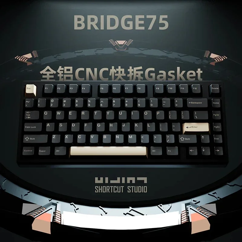 Sc Bridge75 무선 기계식 알루미늄 키보드, 3 가지 모드, RGB 맞춤형 ..