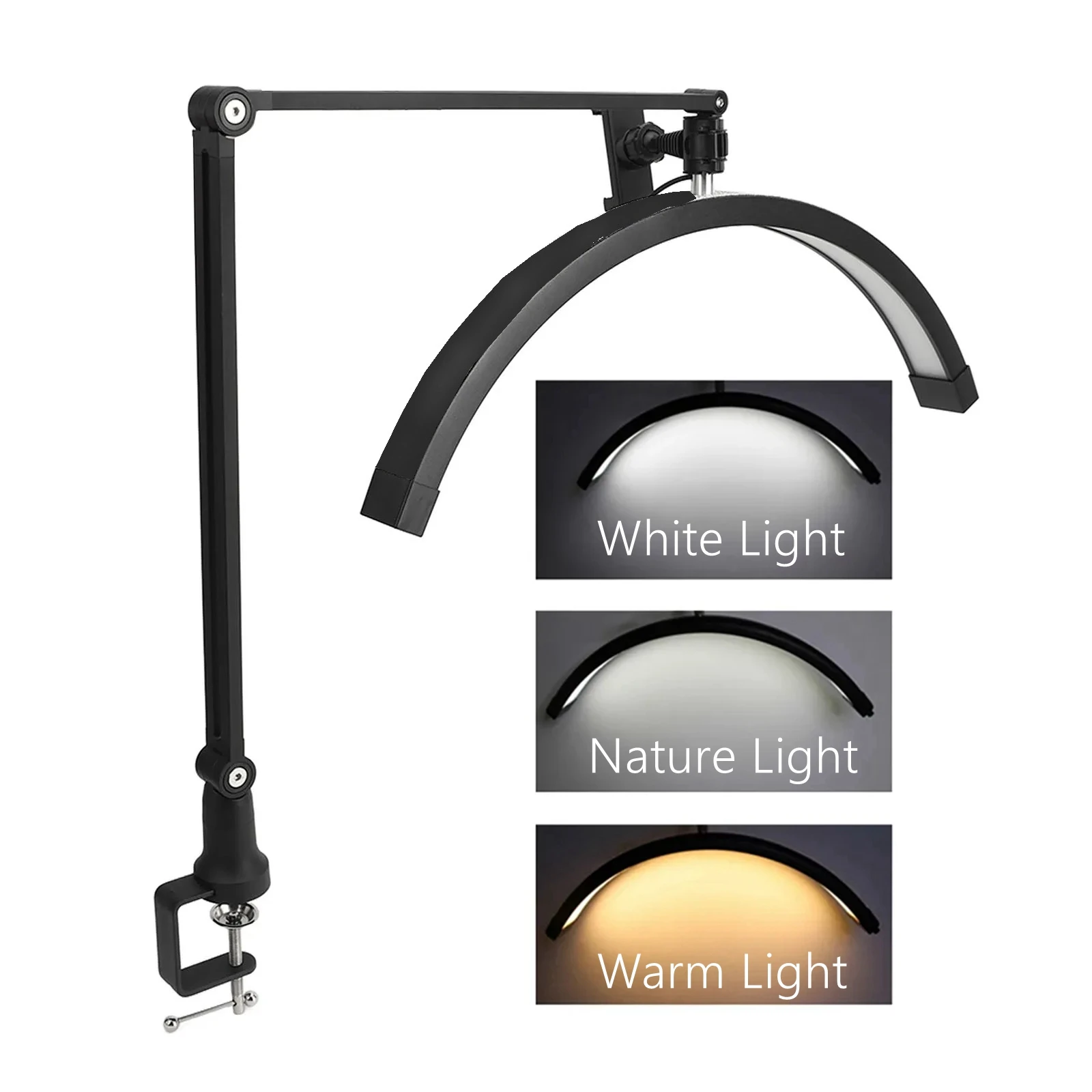 Existing Beauty Lash Light for Eyelash Tech - LED Half Moon Light - Adjustable Brightness, Warm to Cool Light - Esthetician Light for Lash Artists