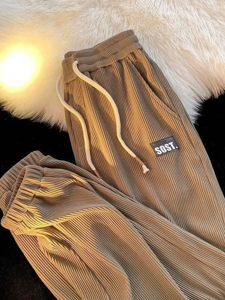 Description Picture 4 of itemAutumn Winter Corduroy Leggings Trousers for Men Women Casual Lovers Versatile High Street Trend Oversize Preppy Sports Pants