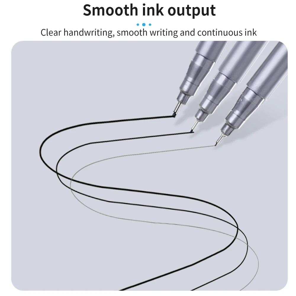 TISHRIC Sketching Markers Pen 0.05 0.1 0.2 0.3 0.4 0.5 0.6 0.8 Needle Pen Waterproof Drawing Liners Pigment Liner Sketching