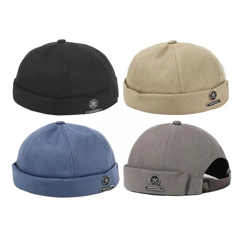 

Fashion Brimless Skullies Cap Vintage Urban Unique New Female Adult Beanies Street Portable Hip Docker Hop Men Hats Casual U5B3