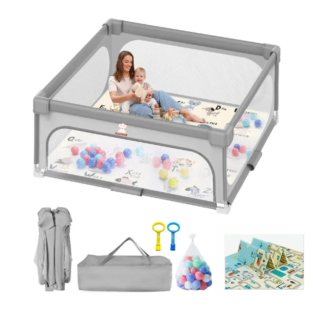Foldable Baby Playpen Guardrail Playground Baby Safety Barrier baby corralitos Children toys Protector Barrier Playpen 47"X47"