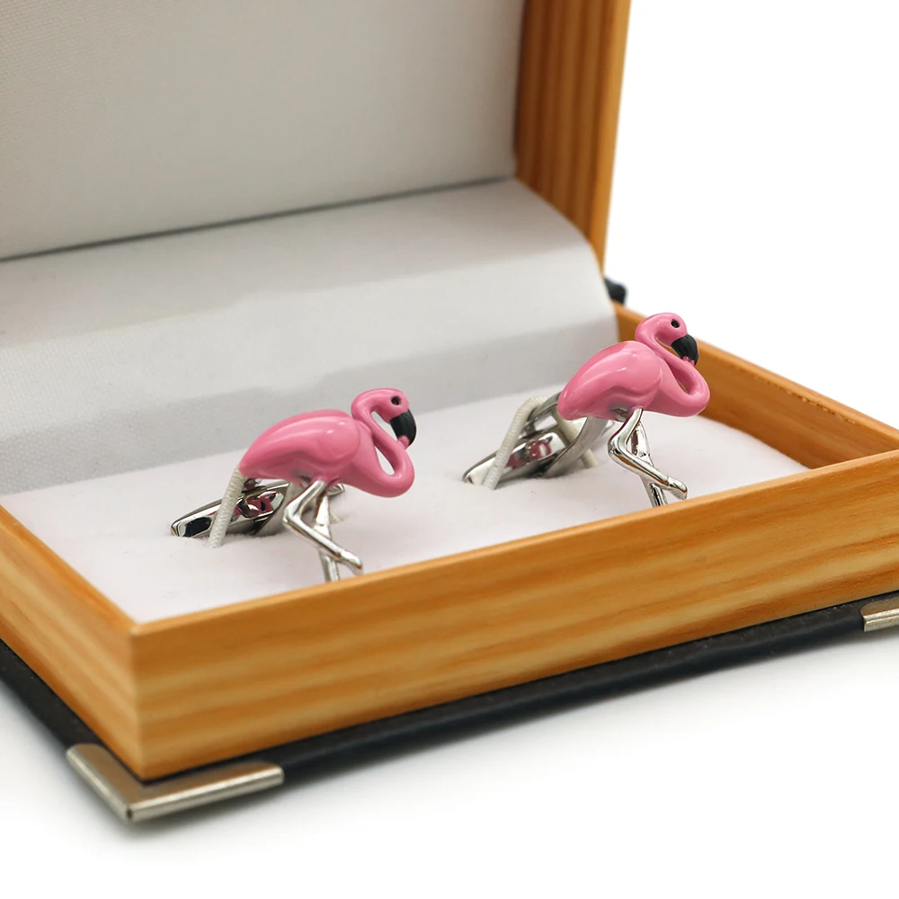 iGame Flamingo Bird Design Cuff Links Brass Material Men's-crystal cufflinks