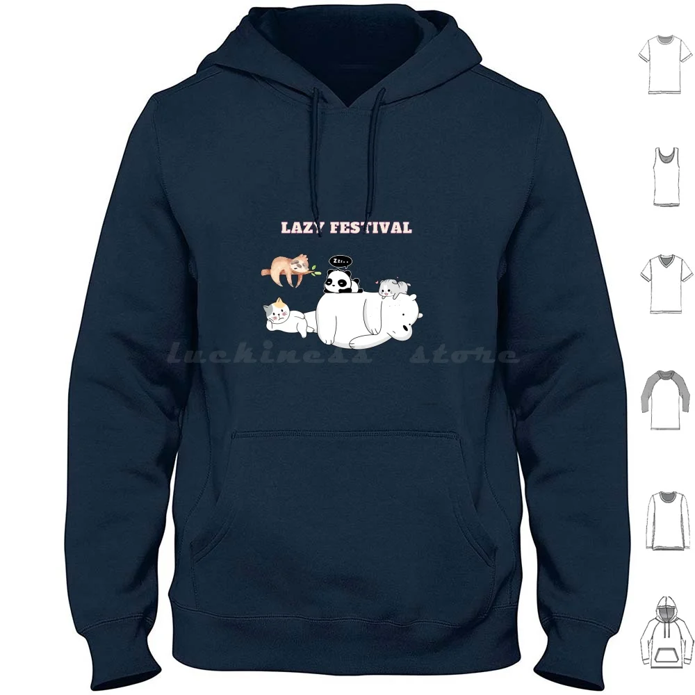 

A Lazy Day With Friends Enjoying The Slow Day Hoodie cotton Long Sleeve Lazy Day Funny Lazy Cute Lazy People Bear Lovers Bear