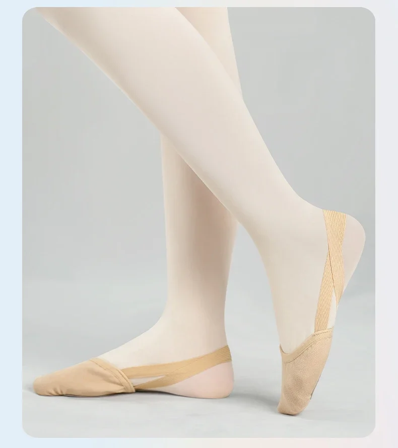 Damen-Ballettschuhe mit halber Sohle, lässig, elastisches Band, Tanzschuhe, Rhythmische Gymnastik, leichte, bequeme Schuhe – Detail 11