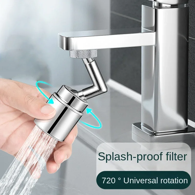 

720° Swivel Faucet Spray Head ABS Kitchen Tap Aerator Bathroom Rotatable Extension Faucet Filter Nozzle Dual Modes Water Saving