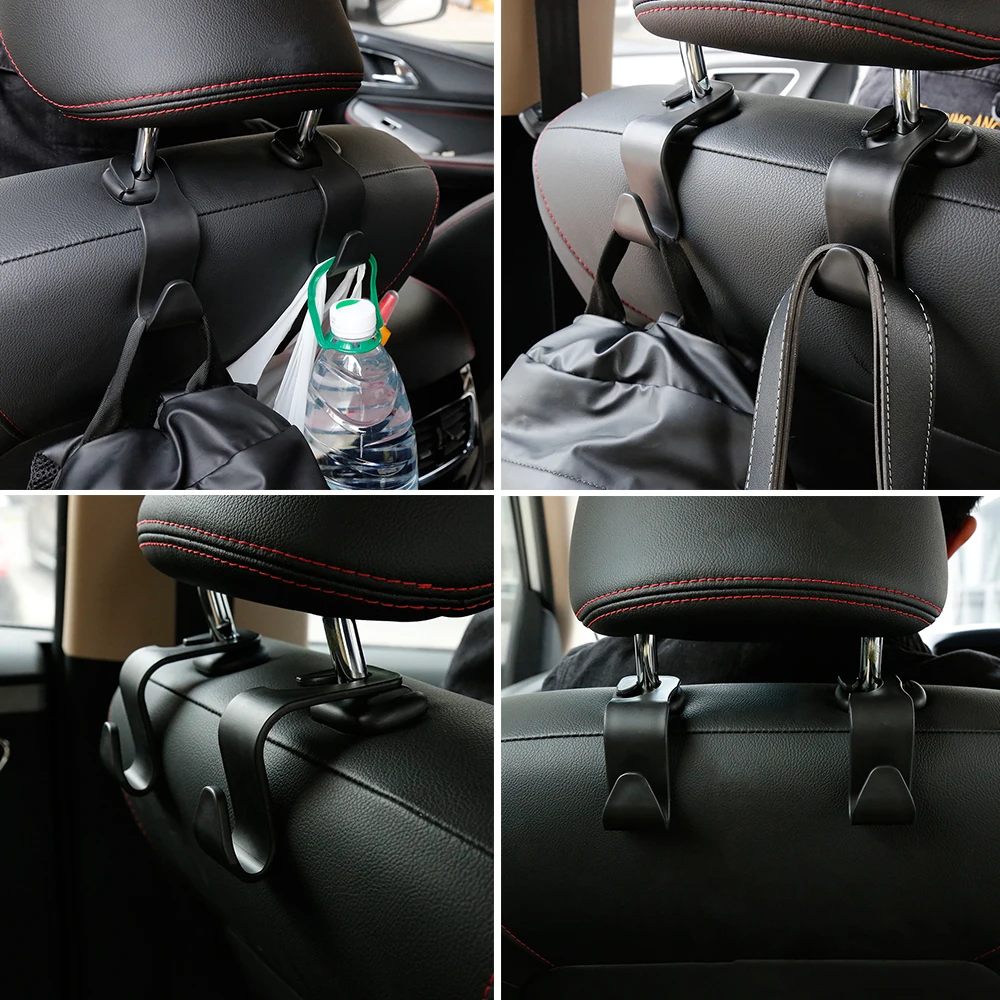 2pcs Universal Car Seat Hook Car Hanger Bag Organizer Hook Seat Headrest Holder For Bags Coat Hanging Car Accessories images - 6