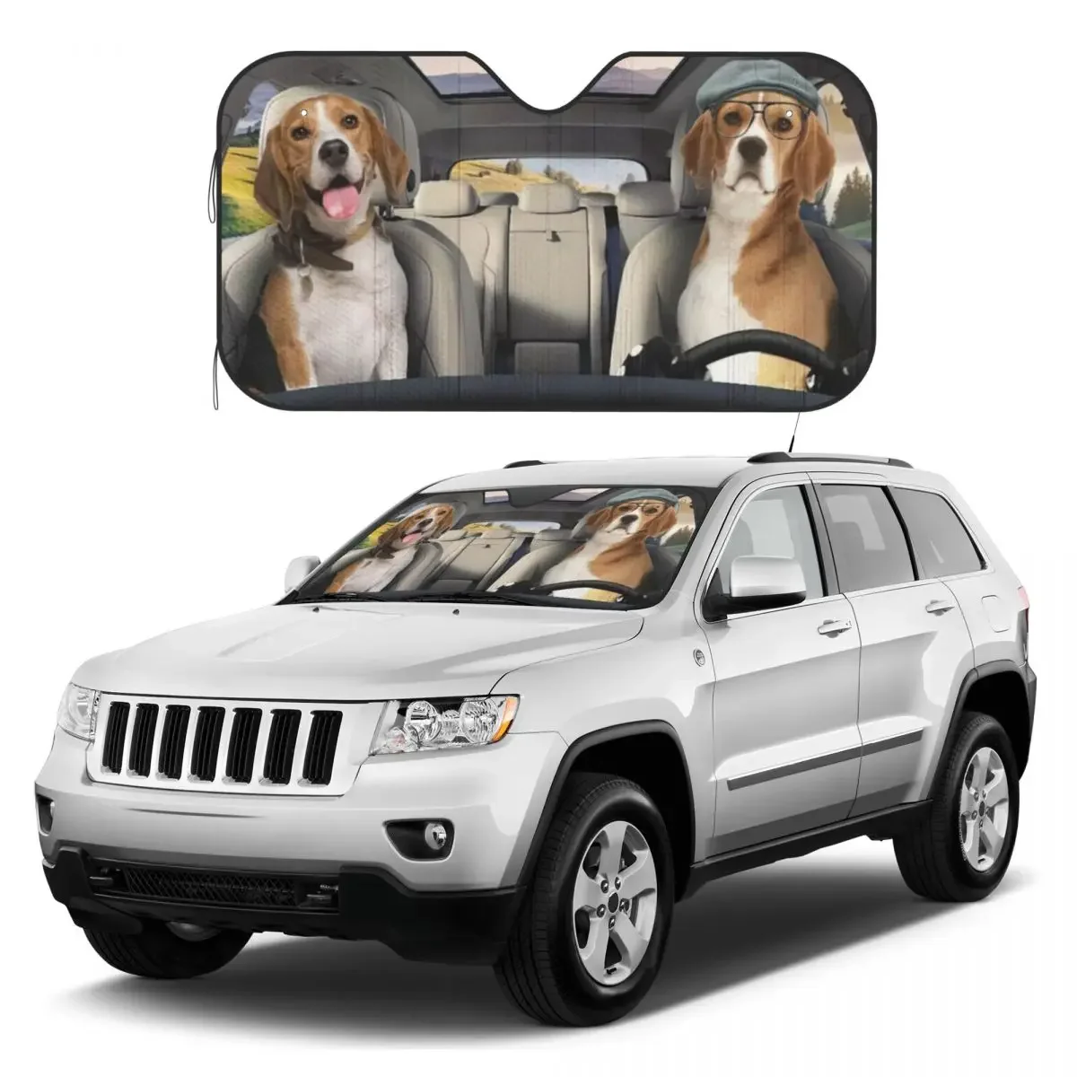 

Beagle Dogs Custom Car Sunshades Reflector Anti Uv Custom Funny Car Sunshade Sun Shade