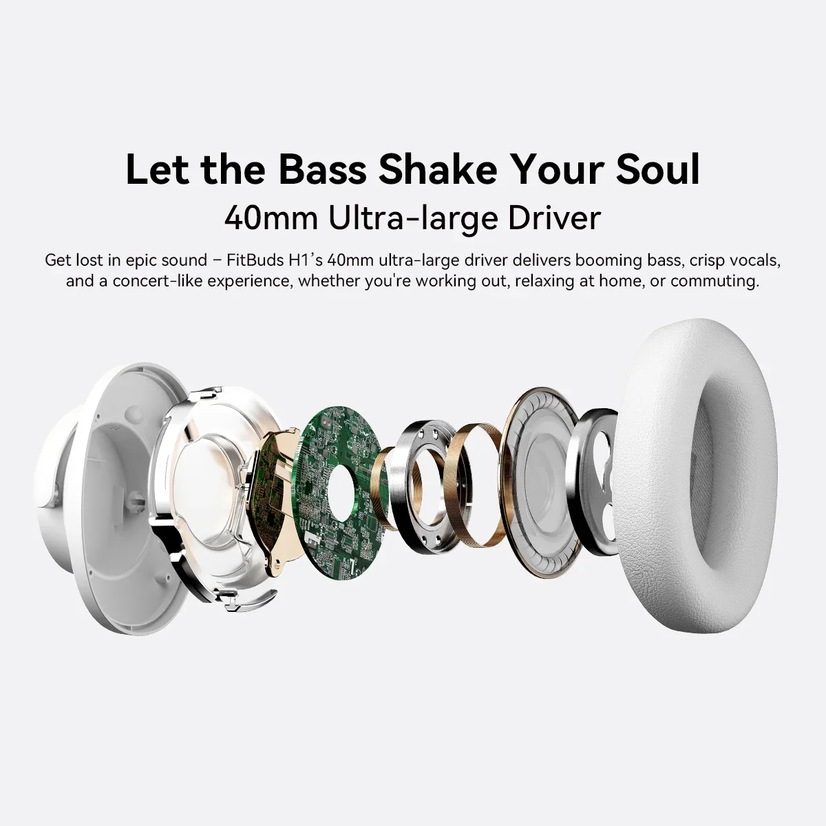 OSCAL Blackview Fitbuds H1 Earphone, Hybrid Active Noise Cancelling Headphones, Hi-Res Audio Over Ear Wireless Headset ANC Mic