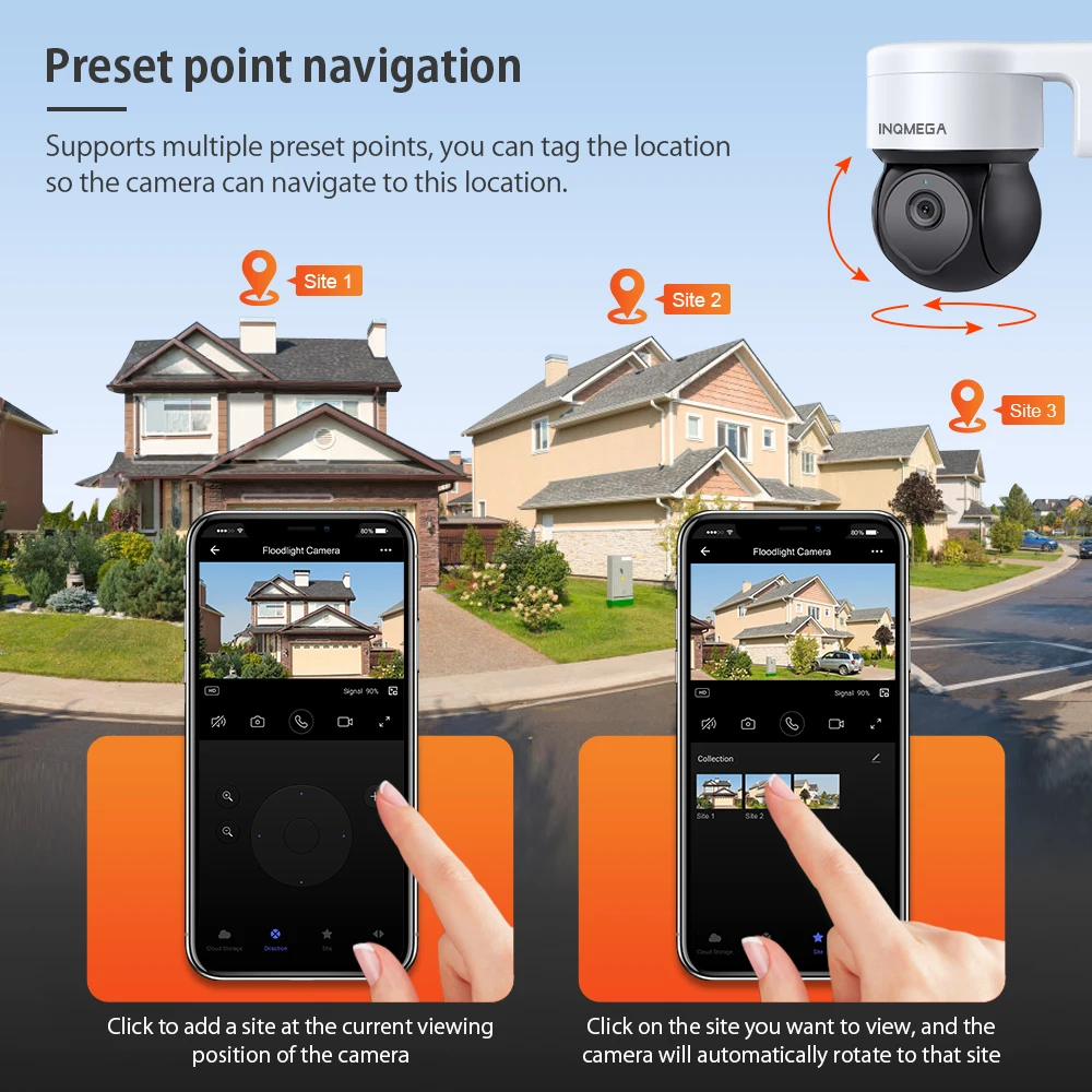 INQMEGA 5MP Tuya Outdoor PTZ Camera Ai Human Detect 1080P Security CCTV Camera Add Google home And Alexa Wifi IP Camera 4