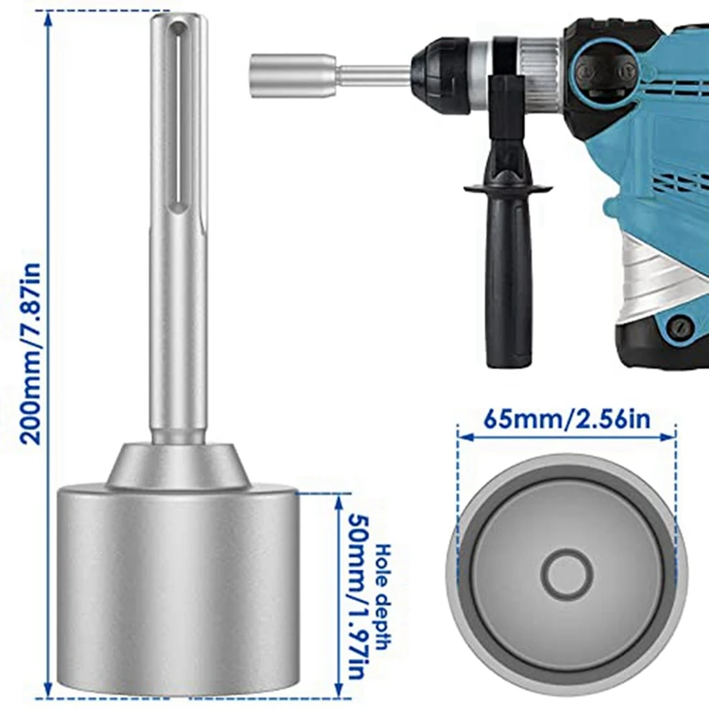 2X SDS-Max Ground Rod Driver, 65Mm Heavy Duty Steel Drill Bit Driver,For Rotaryhammer Drill Grounding Rods (2.56 In)