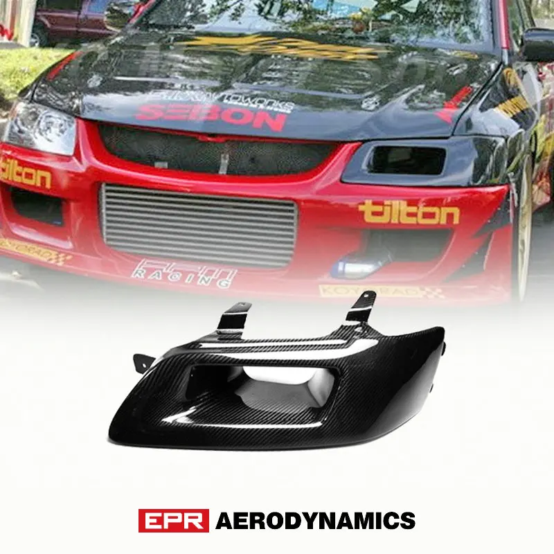 

For Evolution EVO 7 8 9 Vented Carbon Fiber Headlight Air Duct LHD Driver Side Exterior Tuning Part Glossy Fiber Body Kit