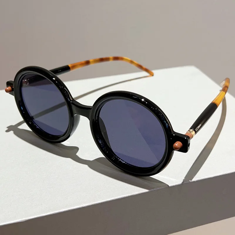 Vintage Round-Frame Sunglasses - UV400 Retro Unisex Eyewear, Euro-US Classic Anti-UV Shades  Literary Style Outdoor 선글라스