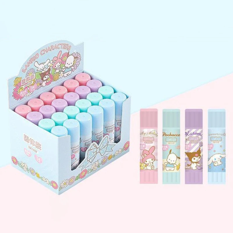 

1PC Kawaii Kuromi Melody Cinnamoroll Cartoon Solid Glue Stick Anime Strong Adhesives Student Stationery School Supplies
