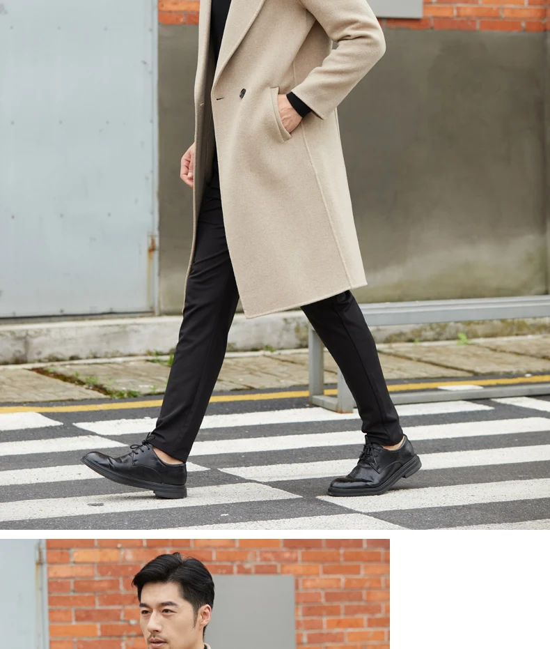 Hochwertiger langer Herrenanzug aus 100 % reiner Wolle, Strickjacke aus Wolle, Herbst/Winter, neuer doppelseitiger Business-Kaschmirmantel aus Wolle – Detail 27