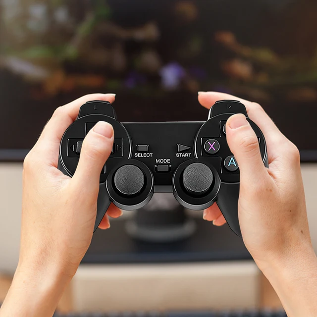 64GB 2.4G Game Controller 3D Rocker Wireless Game Joystick Gamepad Battery Operated Home TV Mini Game Console Controller for PS1 4