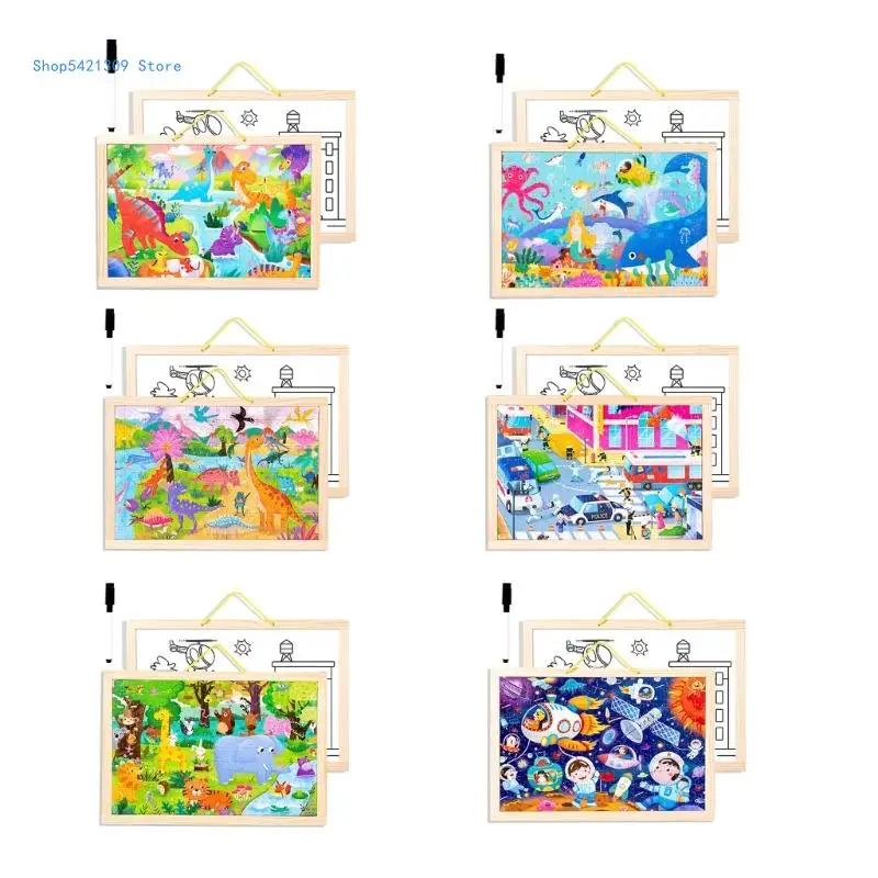 85WA Cartoon Puzzle Toy Puzzle Board Montessori Drawing Toy Kids Birthday Gift