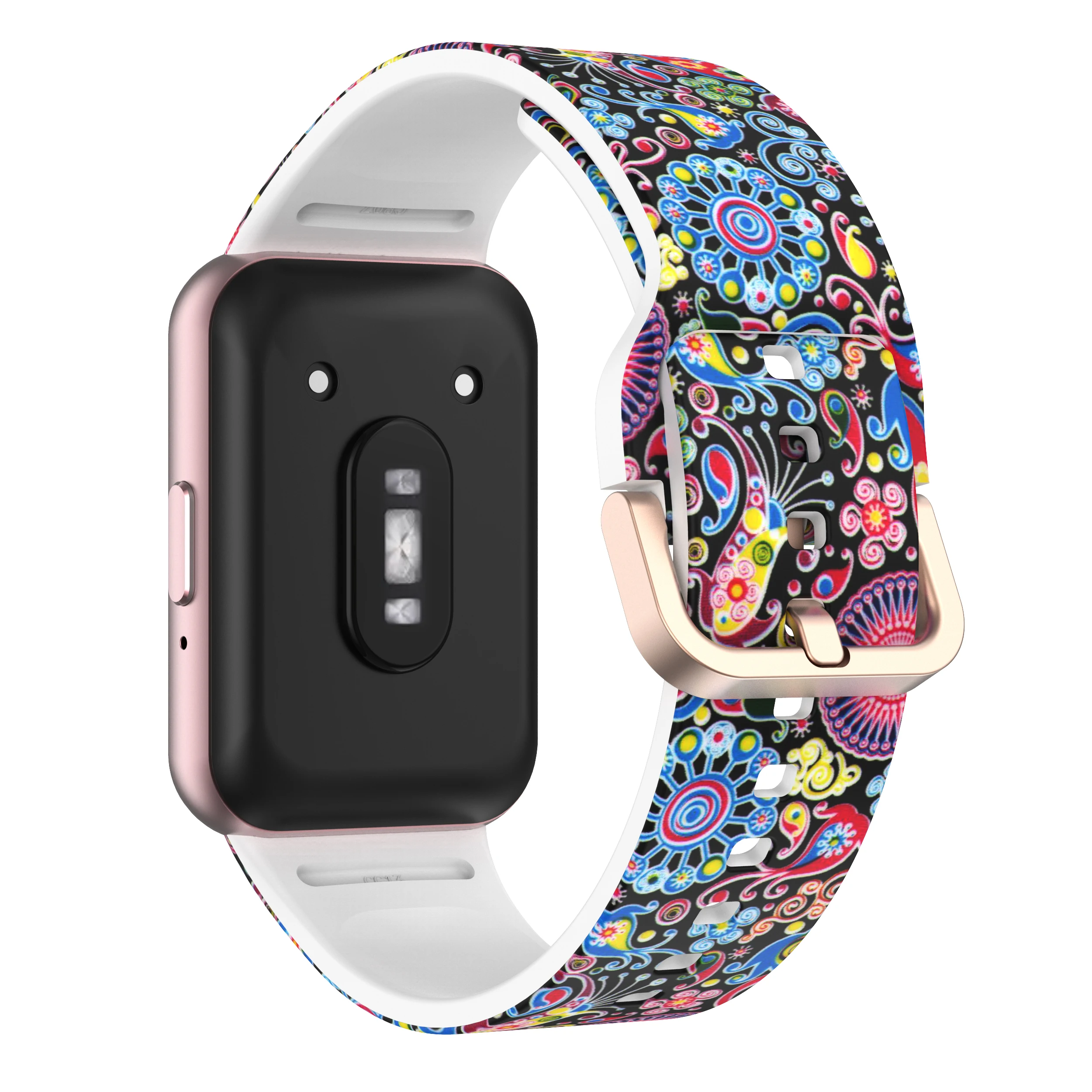 Patterned Painted Silicone Strap - Printed Color Bracelet Wristband