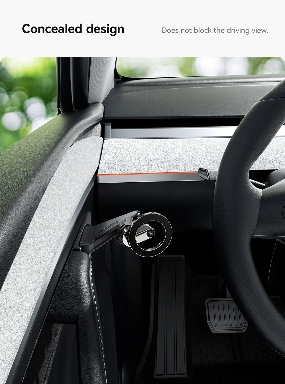 YZ Magnetische Autotelefonhalterung für Tesla-Türgriffe, Modell 3 Y Highland Juniper, 360 Grad drehbare Metallhalterung für Linkslenker – Detail 4