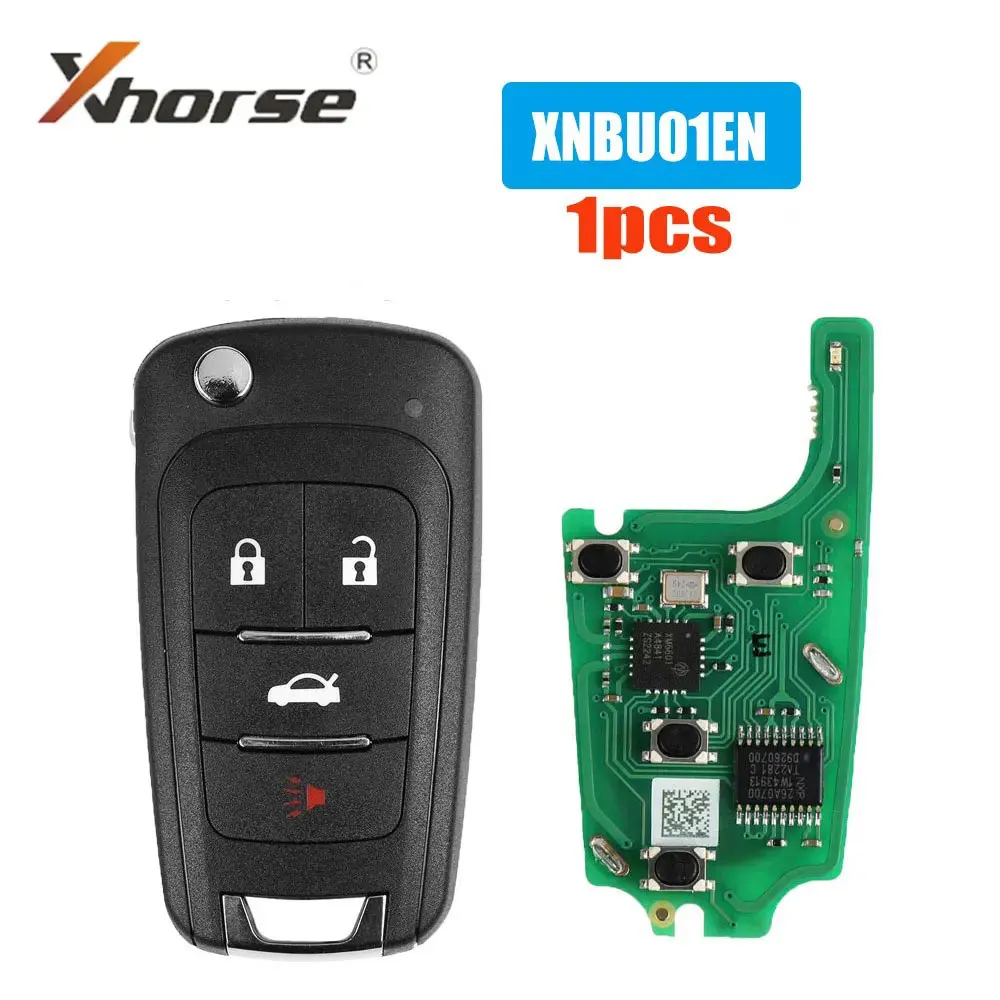 

1 шт. беспроводной пульт дистанционного управления Xhorse XNBU01EN с 4 кнопками для Buick Flip Buick Chevrolet Универсальный Автомобильный пульт дистанционного управления для VVDI2 ключ инструмент