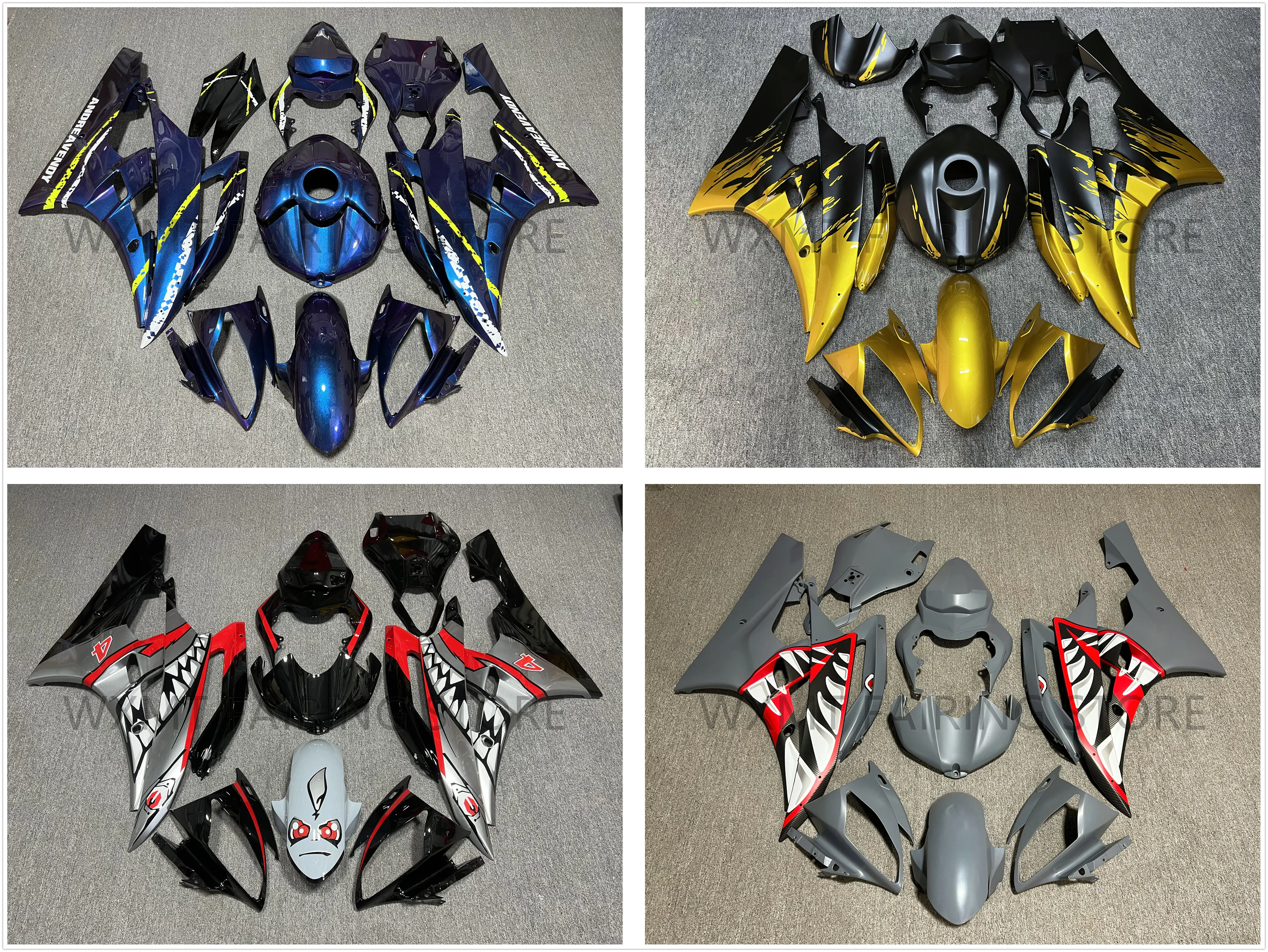 NEW ABS Motorcycle Injection mold full Fairing Kit fit For YZF R6 2006 2007 YFZ-R6 06 07 Bodywork Fairings kits set