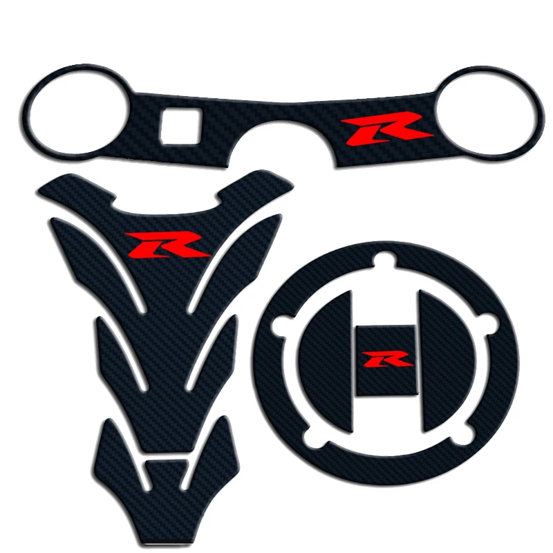 탄소 탱크 캡 스티커 탱크 패드 포크 트리플 트리 어퍼 클램프 데칼 For SUZUKI GSXR GSX-R 600 750 1000 K3 K4 K5 K6 K7 K8 K9 L17