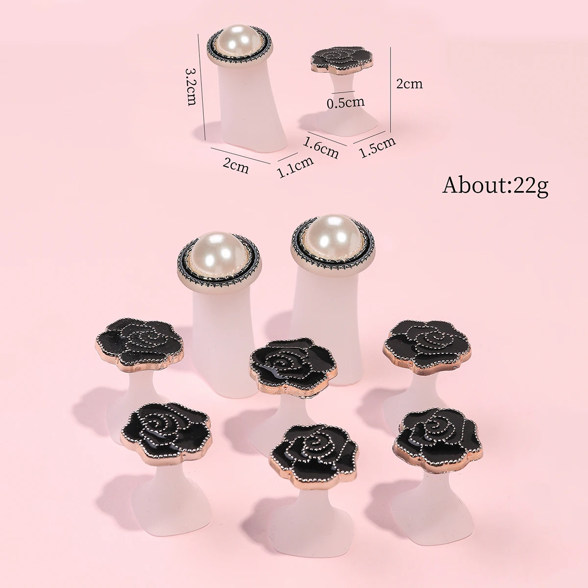 8Pcs Black Rose Silicone Toe Separator Cute Soft Pedicure Tools Set of Toe Spacers For Feet Apply Nail Polish And Repair Nails