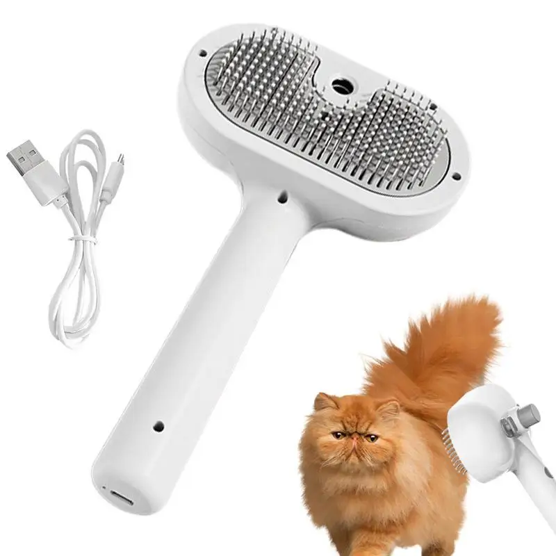 

Pet Cleaning Brush Cat Hair Removal Comb With Water Tank Cat Deshedding Brush Self Cleaning Dog Brush To Remove Tangled And