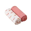 2pcs/set Cotton Swaddle Blanket Baby Blanket Floral Print Muslin Diaper Swaddle New Born Crinkle Fabric Baby Born Stroller Cover 5