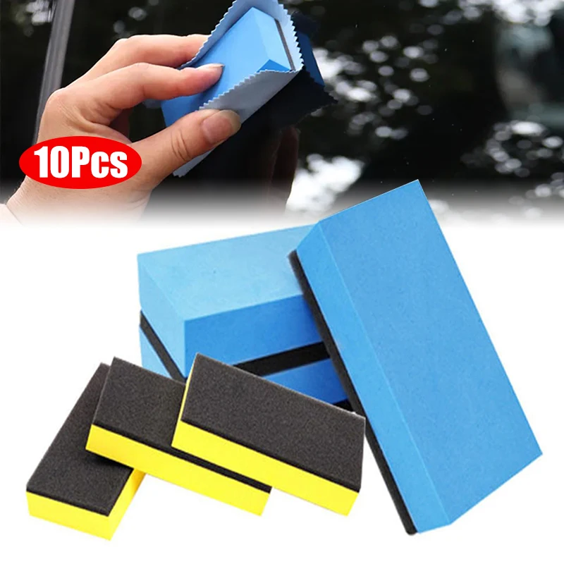 

10Pcs Car Ceramic Coating Sponge Applicator Glass Nano Wax Coat Applicator Pads Sponges For Automobile Waxing Polishing