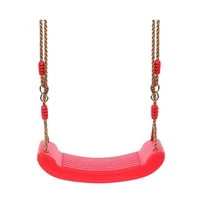 1 PCS Swing Seat Board Plastic Swing Set Easy Install Swing Set With Rope Red Plastic For Boys Girls Outdoor Garden 1