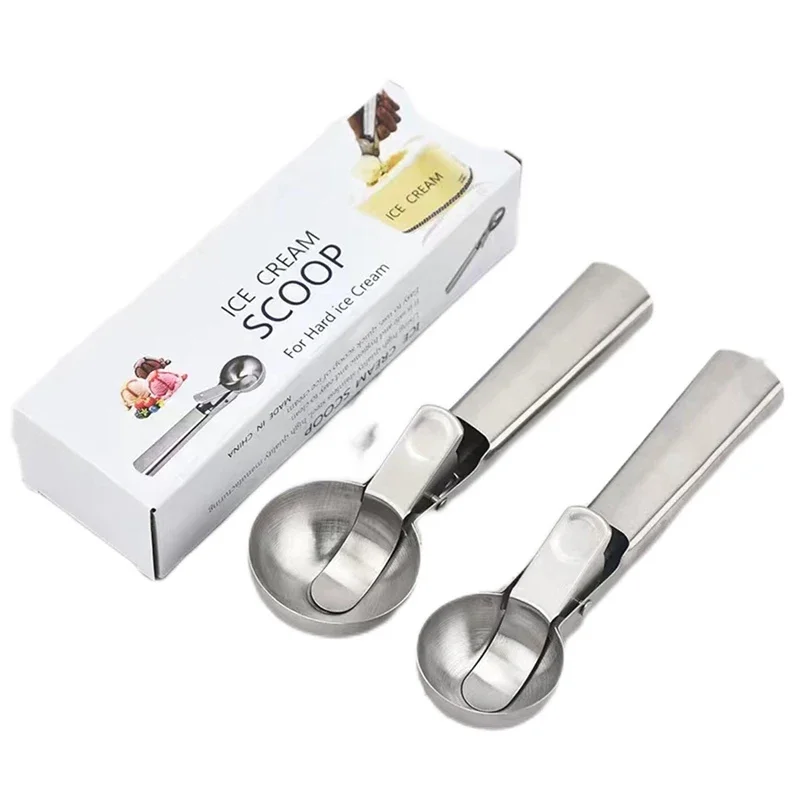 Stainless Steel Dual-purpose Ice Cream Scoop Multifunctional Fruit Scoop Kitchen Supplies