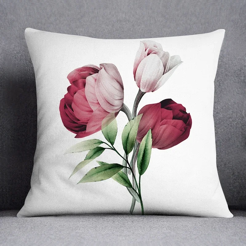 thumbnail image 1 of Funda de almohada decorativa cuadrada clásica de moda con diseño de rosas para sala de estar, sofá, cojín, decoración del hogar, 1 of 5