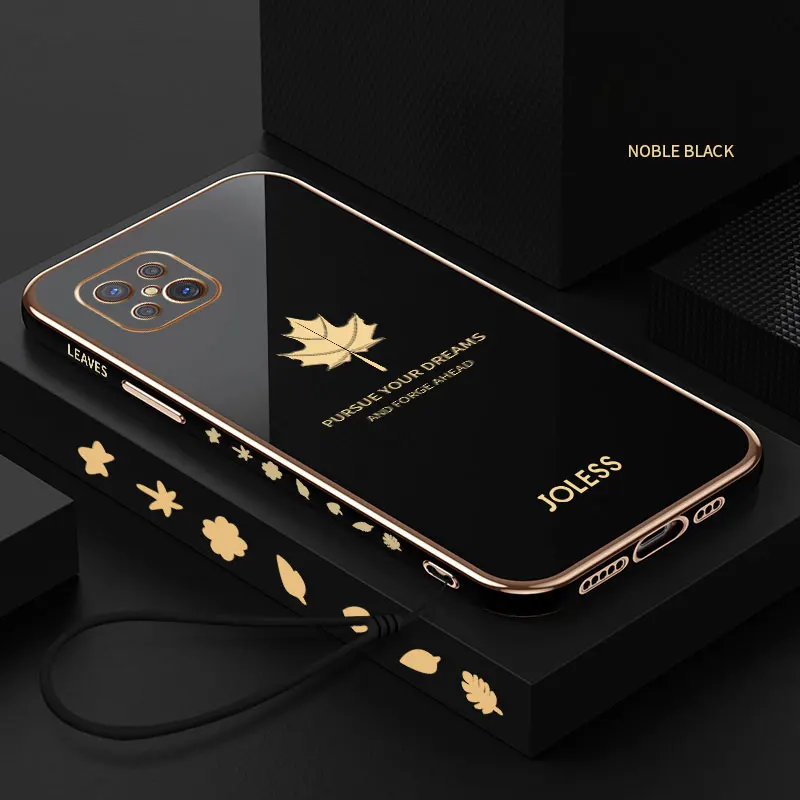 Per Oppo Reno4 Z 5G Custodia Antiurto Morbida Tpu Foglie D'Acero Cover Per Oppo Reno 4Z Custodie Per Telefoni Reno4 Z Lite F Pro Placcatura Fundas