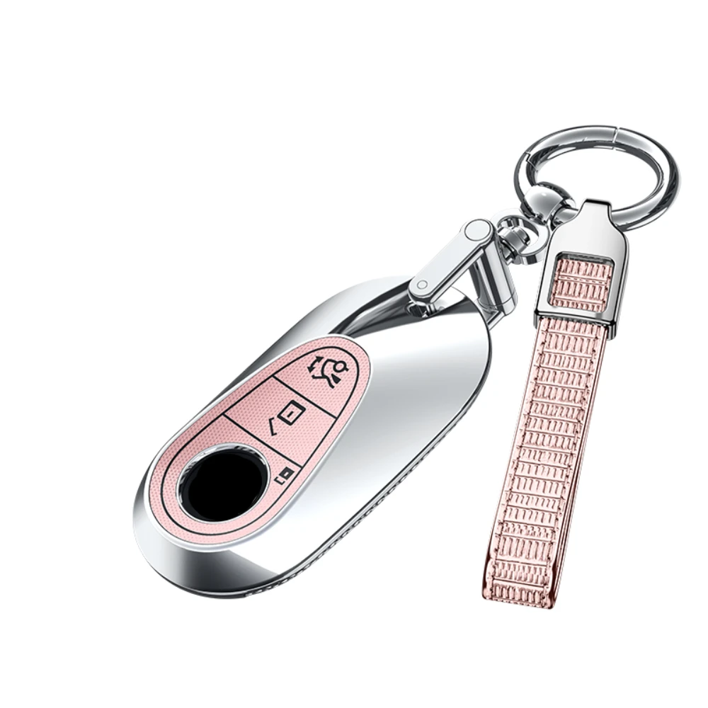 Deluxe Car Remote Key Cover Protector with Keychain for Mercedes Benz C E Class