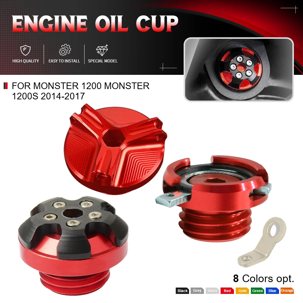 Motorcycle M19*2.5 Oil Filter Cup Engine Oil Cup Nut Cup Plug Cover  For Ducati Monster 1200 Monster 1200S 2014 2015 2016 2017