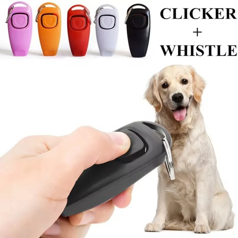Pet Dog Clicker 2 In 1 Training Aid Tool