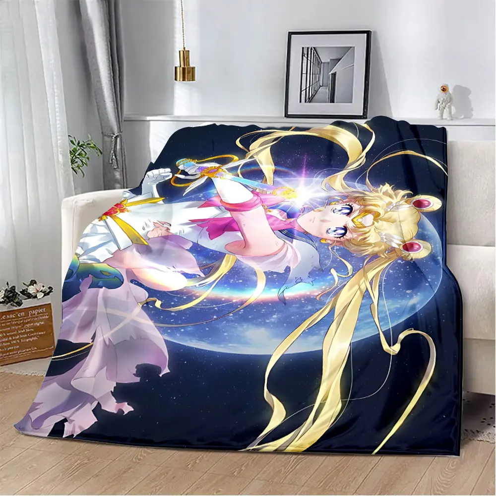 Cute S-Sailor-Moon 3D Cartoon Printed Blanket Picnic Blankets Warm Blanket Soft and Comfortable Blanket Home Travel Birthday 6
