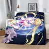 Cute S-Sailor-Moon 3D Cartoon Printed Blanket Picnic Blankets Warm Blanket Soft and Comfortable Blanket Home Travel Birthday 6