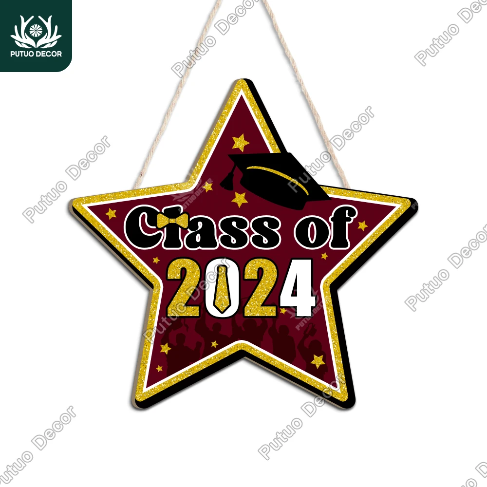 

Putuo Decoration 1pc star wood hanging sign decoration, 2024, graduation ceremony, dormitory wall decoration, gifts