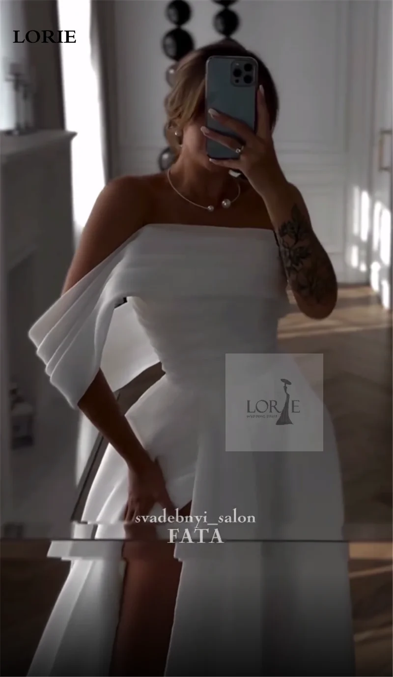 LORIE White Ivory Wedding Dress A Line Side Split Bride Dress Off The Shoulder Princess Women Wedding Party  Gowns2024 Customizd 4