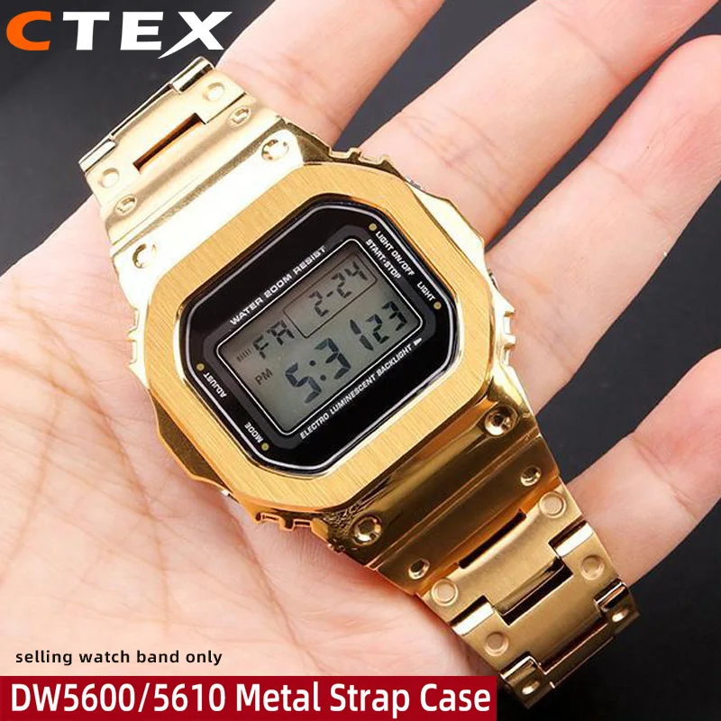 

DW5600 High Quality Solid Fine Steel Strap For Casio G-SHOCK Blockage GW-M5610 GW-B5600 Metal Watch Band Case Conversion Funds